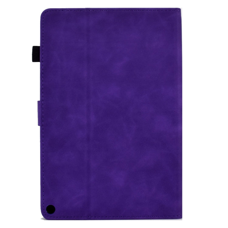 For Amazon Kindle Fire HD8 2022 Peony Butterfly Embossed Leather Smart Tablet Case(Purple) - Amazon by PMC TechLife | Online Shopping South Africa | PMC TechLife | Buy Now Pay Later Mobicred