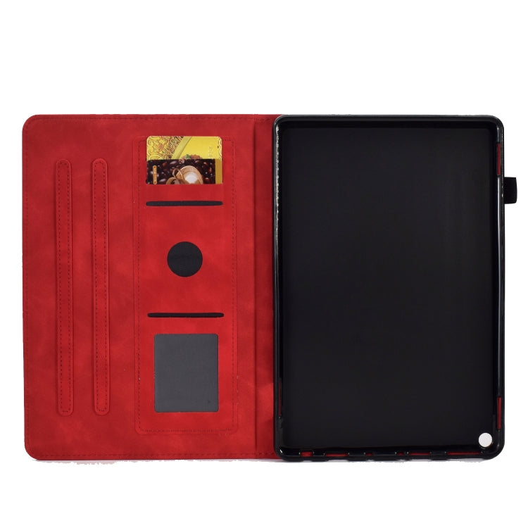 For Amazon Kindle Fire HD8 2020 Peony Butterfly Embossed Leather Smart Tablet Case(Red) - Amazon by PMC TechLife | Online Shopping South Africa | PMC TechLife | Buy Now Pay Later Mobicred