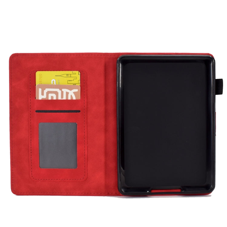 For Amazon Kindle Paperwhite 4/3/2/1 Peony Butterfly Embossed Leather Smart Tablet Case(Red) - Amazon by PMC TechLife | Online Shopping South Africa | PMC TechLife | Buy Now Pay Later Mobicred