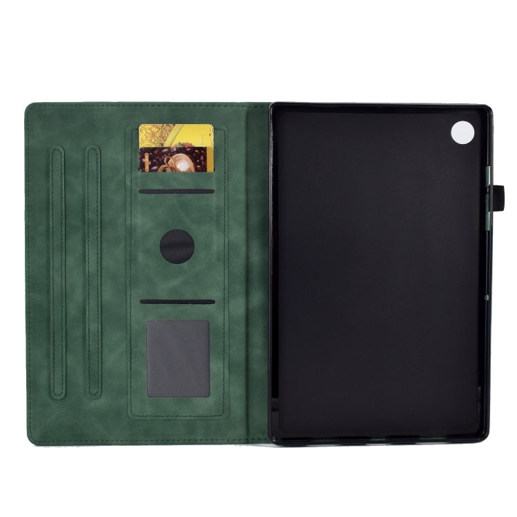 For Lenovo Tab M10 Plus Peony Butterfly Embossed Leather Smart Tablet Case(Green) - Lenovo by PMC TechLife | Online Shopping South Africa | PMC TechLife | Buy Now Pay Later Mobicred