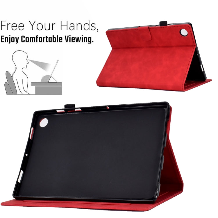For Lenovo Tab M10 Plus 3rd Gen Peony Butterfly Embossed Leather Smart Tablet Case(Red) - Lenovo by PMC TechLife | Online Shopping South Africa | PMC TechLife | Buy Now Pay Later Mobicred
