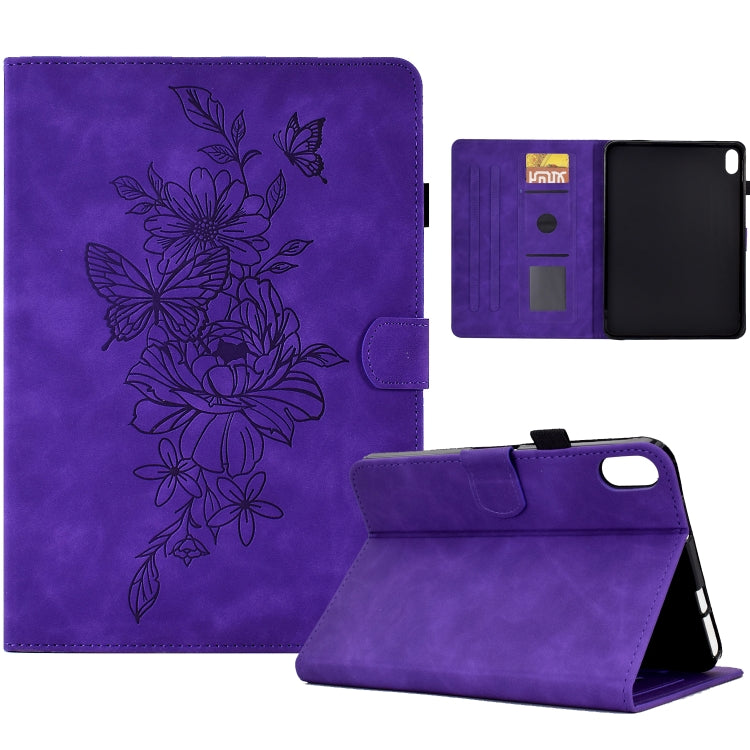 For Lenovo Tab P11 Peony Butterfly Embossed Leather Smart Tablet Case(Purple) - Lenovo by PMC TechLife | Online Shopping South Africa | PMC TechLife | Buy Now Pay Later Mobicred