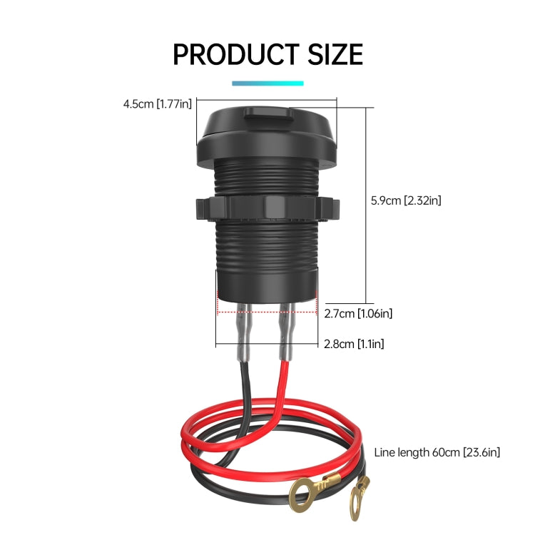 ZH-1786A2 QC3.0 USB-A + Type-C Dual Interface Car Charger, Cable Length: 60cm - DIY Modified Charger by PMC TechLife | Online Shopping South Africa | PMC TechLife | Buy Now Pay Later Mobicred