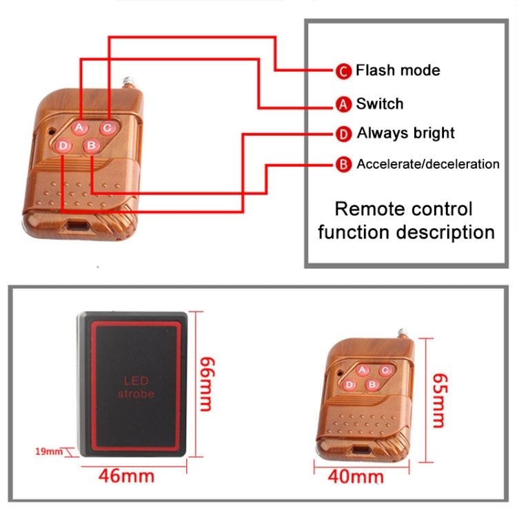 4 in 1 Car 16LEDs Grille Flash Lights Warning Lights with Wireless Remote Control(Red) - Warning Lights by PMC TechLife | Online Shopping South Africa | PMC TechLife | Buy Now Pay Later Mobicred
