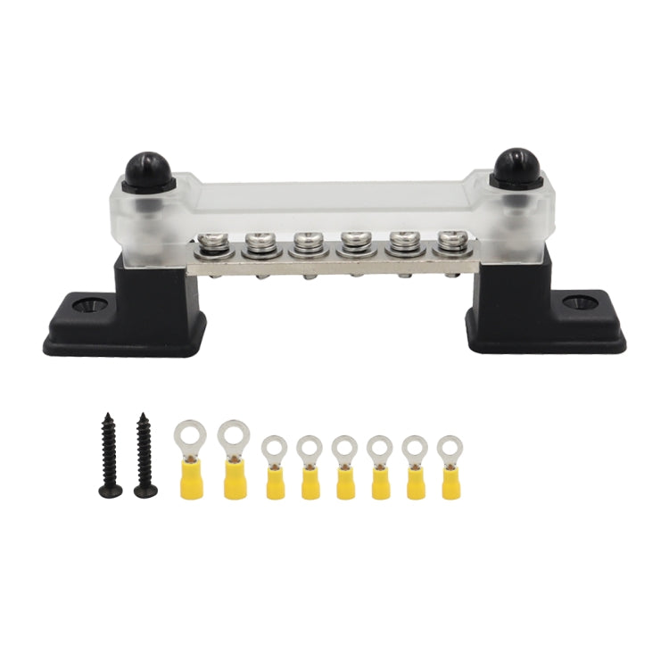 CP-3050 150A 12-48V RV Yacht 6-way Busbar with 8pcs Terminals(Black) - Booster Cable & Clip by PMC TechLife | Online Shopping South Africa | PMC TechLife | Buy Now Pay Later Mobicred