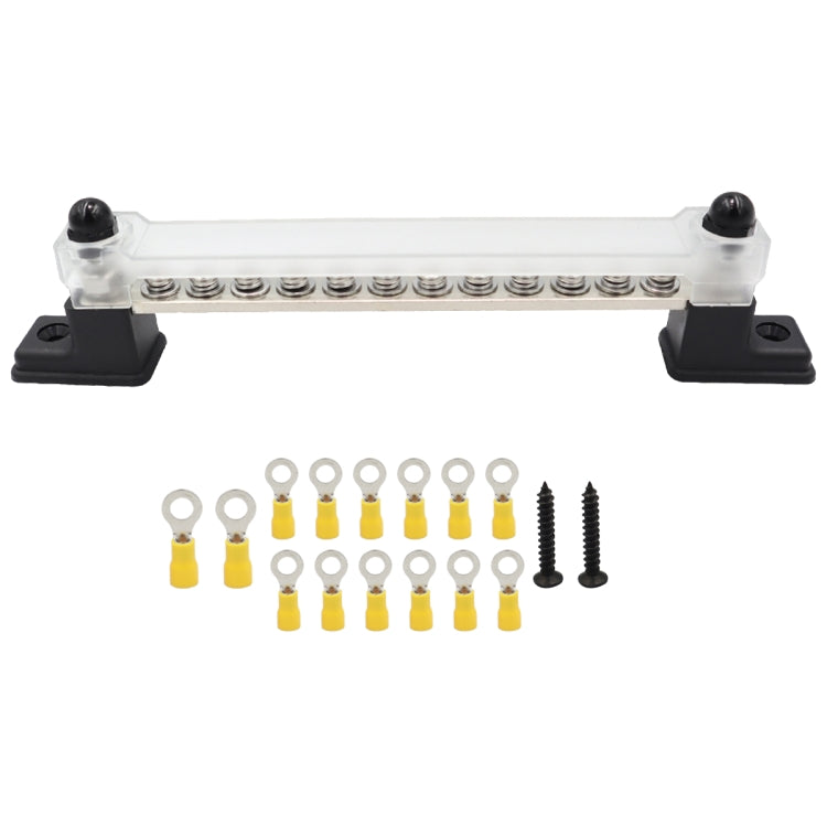 CP-3051 150A 12-48V RV Yacht 12-way Busbar with 14pcs Terminals(Black) - Booster Cable & Clip by PMC TechLife | Online Shopping South Africa | PMC TechLife | Buy Now Pay Later Mobicred