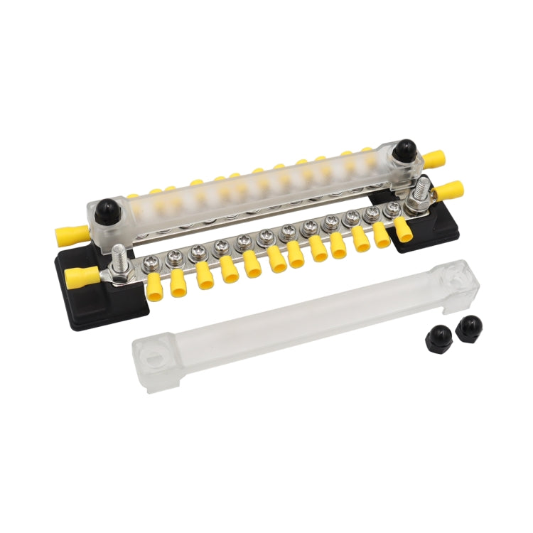 CP-3053 150A 12-48V RV Yacht Double-row 12-way Busbar with 28pcs Terminals(Black) - Booster Cable & Clip by PMC TechLife | Online Shopping South Africa | PMC TechLife | Buy Now Pay Later Mobicred