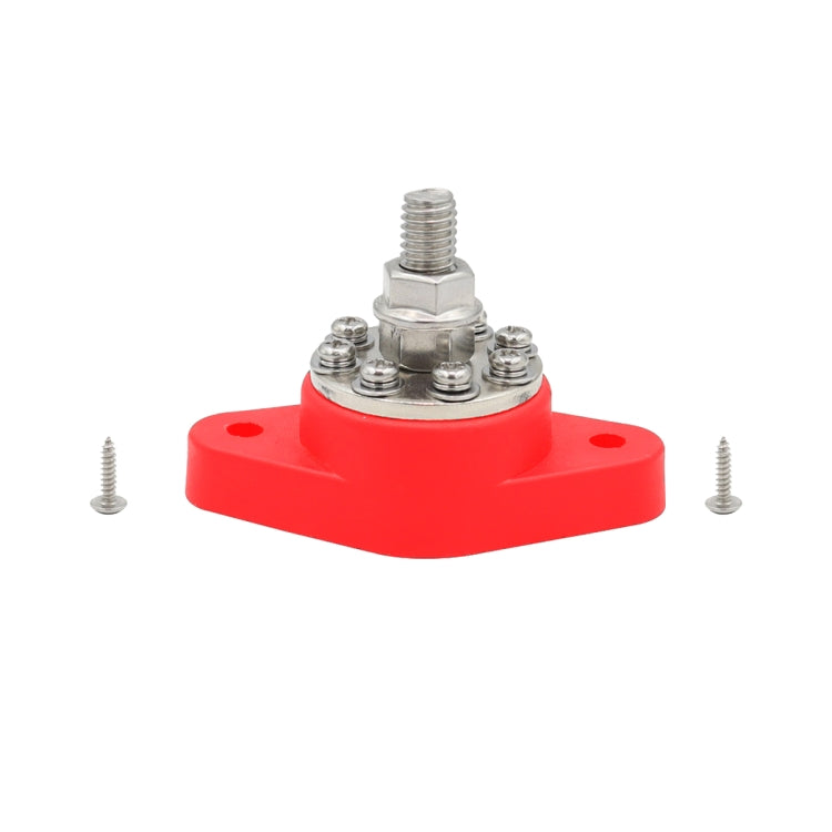 3/8 inch M10 RV Yacht 8-way Terminal Stud with 2 M5x20 Screws(Red) - Booster Cable & Clip by PMC TechLife | Online Shopping South Africa | PMC TechLife | Buy Now Pay Later Mobicred