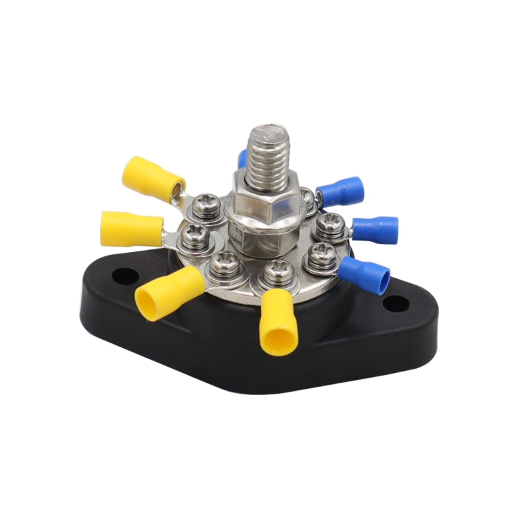 3/8 inch M10 RV Yacht 8-way Terminal Stud with 2 M5x20 Screws + 16pcs Terminals(Black) - free shipping - PMC TechLife - Order now!