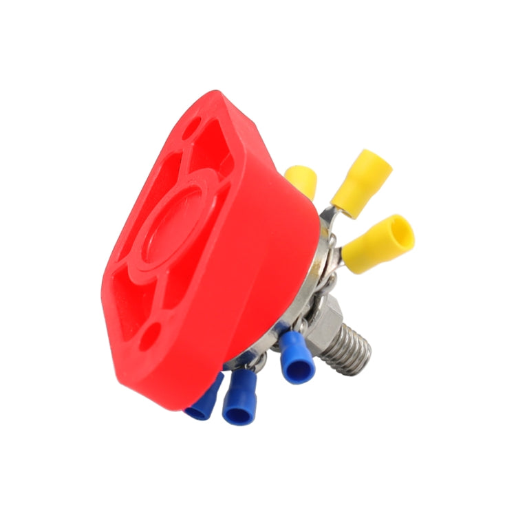 3/8 inch M10 RV Yacht 8-way Terminal Stud with 2 M5x20 Screws + 16pcs Terminals(Red) - Booster Cable & Clip by PMC TechLife | Online Shopping South Africa | PMC TechLife | Buy Now Pay Later Mobicred
