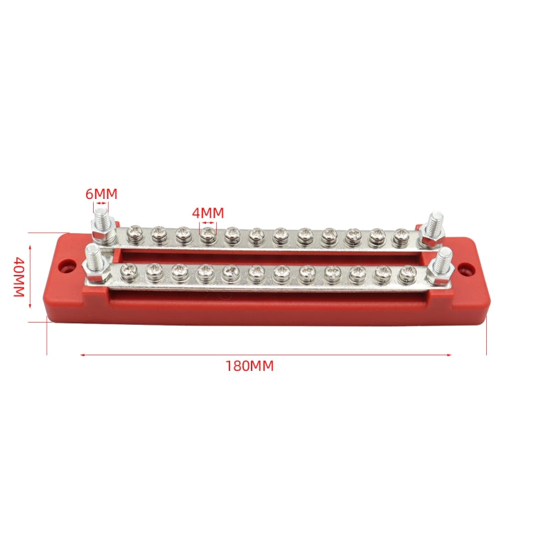 CP-3109-02 150A 12-48V RV Yacht Double-row 12-way Busbar(Red) - Booster Cable & Clip by PMC TechLife | Online Shopping South Africa | PMC TechLife | Buy Now Pay Later Mobicred