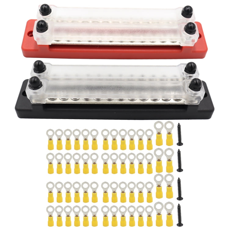 CP-3115 1 Pair 150A 12-48V RV Yacht Double-row 12-way Busbar with 56pcs Terminals - Booster Cable & Clip by PMC TechLife | Online Shopping South Africa | PMC TechLife | Buy Now Pay Later Mobicred