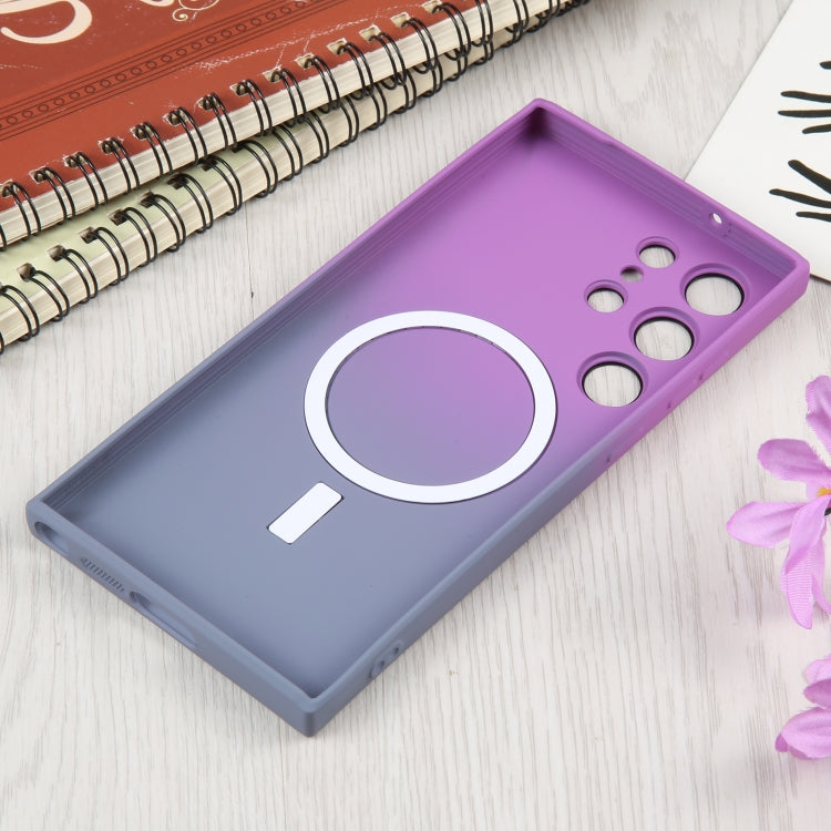 For Samsung Galaxy S22 Ultra 5G Liquid TPU Silicone Gradient MagSafe Phone Case(Purple Grey) - Galaxy S22 Ultra 5G Cases by PMC TechLife | Online Shopping South Africa | PMC TechLife