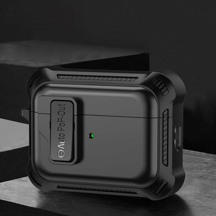 For AirPods Pro 2 Signal Flag Wireless Earphones Case with Security Lock(Black) - For AirPods Pro 2 by PMC Jewellery | Online Shopping South Africa | PMC Jewellery | Buy Now Pay Later Mobicred