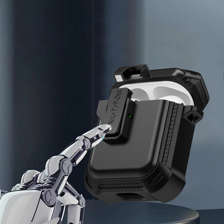 For AirPods 1 / 2 Signal Flag Wireless Earphones Case with Security Lock(Black) - For AirPods 1/2 by PMC Jewellery | Online Shopping South Africa | PMC Jewellery | Buy Now Pay Later Mobicred