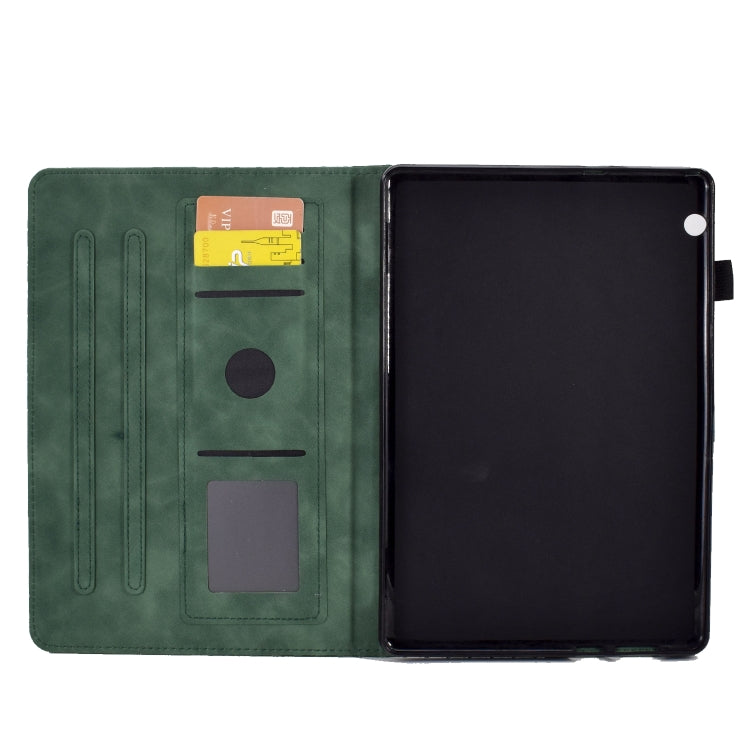 For Huawei MatePad T5 10.0 Rhombus Embossed Leather Smart Tablet Case(Green) - Huawei by PMC TechLife | Online Shopping South Africa | PMC TechLife | Buy Now Pay Later Mobicred