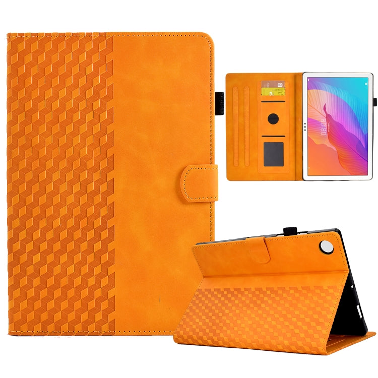 For Huawei MatePad T10 / T10S / Honor Tablet 6 Rhombus Embossed Leather Tablet Case(Khaki) - Honor by PMC TechLife | Online Shopping South Africa | PMC TechLife | Buy Now Pay Later Mobicred