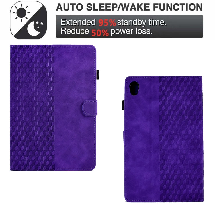 For Lenovo Tab M10 2nd TB-X306F/X306X Rhombus Embossed Leather Smart Tablet Case(Purple) - Lenovo by PMC TechLife | Online Shopping South Africa | PMC TechLife | Buy Now Pay Later Mobicred