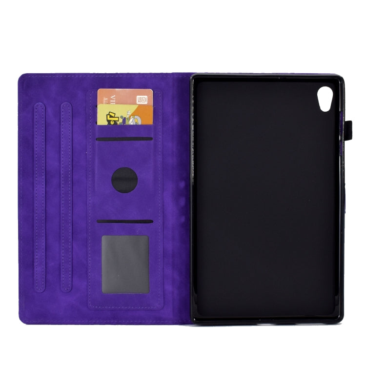 For Lenovo Tab M10 2nd TB-X306F/X306X Rhombus Embossed Leather Smart Tablet Case(Purple) - Lenovo by PMC TechLife | Online Shopping South Africa | PMC TechLife | Buy Now Pay Later Mobicred
