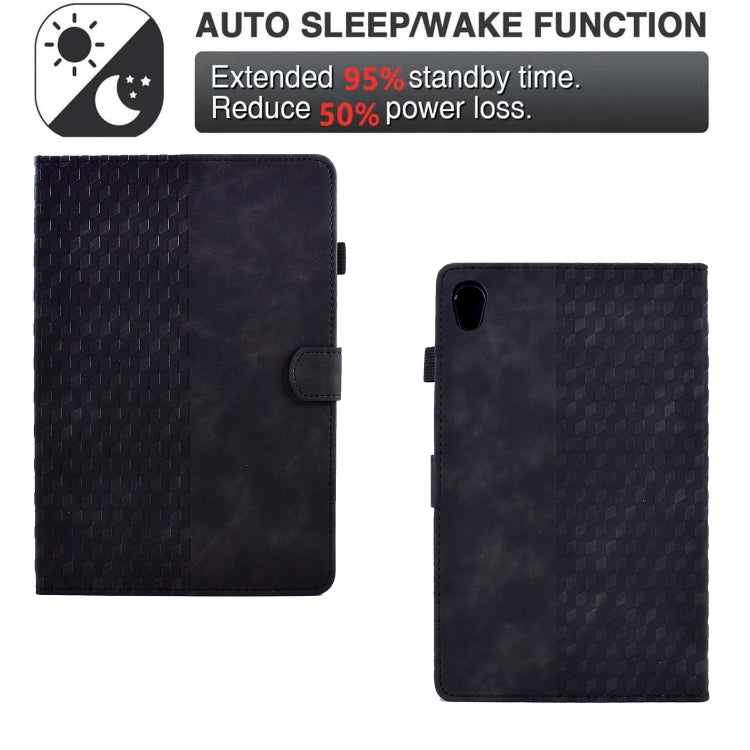 For Lenovo Tab M10 2nd TB-X306F/X306X Rhombus Embossed Leather Smart Tablet Case(Black) - Lenovo by PMC TechLife | Online Shopping South Africa | PMC TechLife | Buy Now Pay Later Mobicred