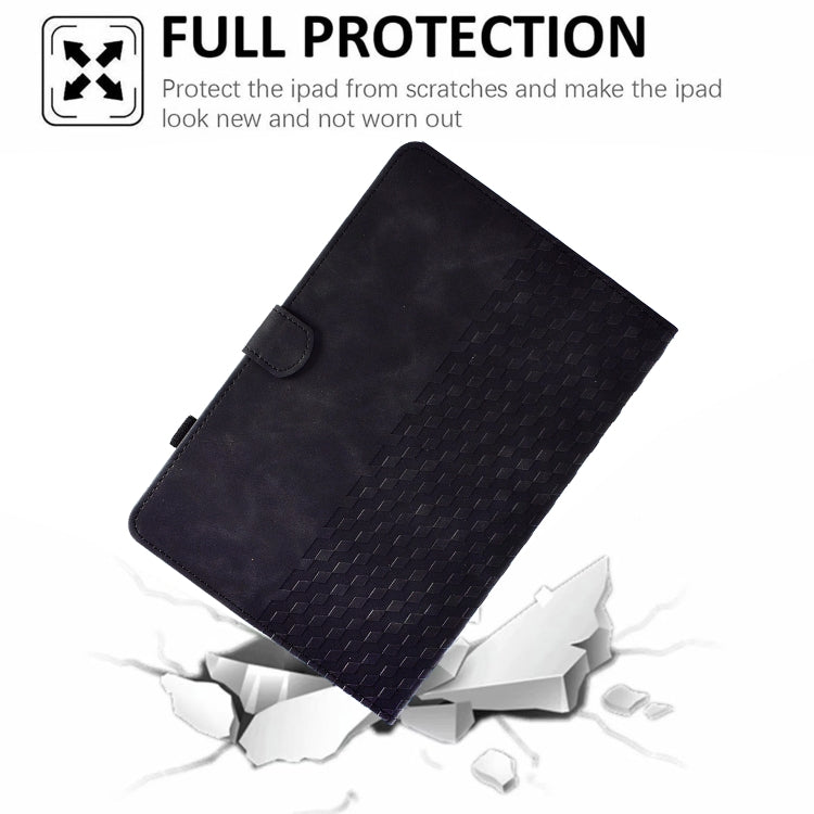 For Lenovo Tab M10 2nd TB-X306F/X306X Rhombus Embossed Leather Smart Tablet Case(Black) - Lenovo by PMC TechLife | Online Shopping South Africa | PMC TechLife | Buy Now Pay Later Mobicred