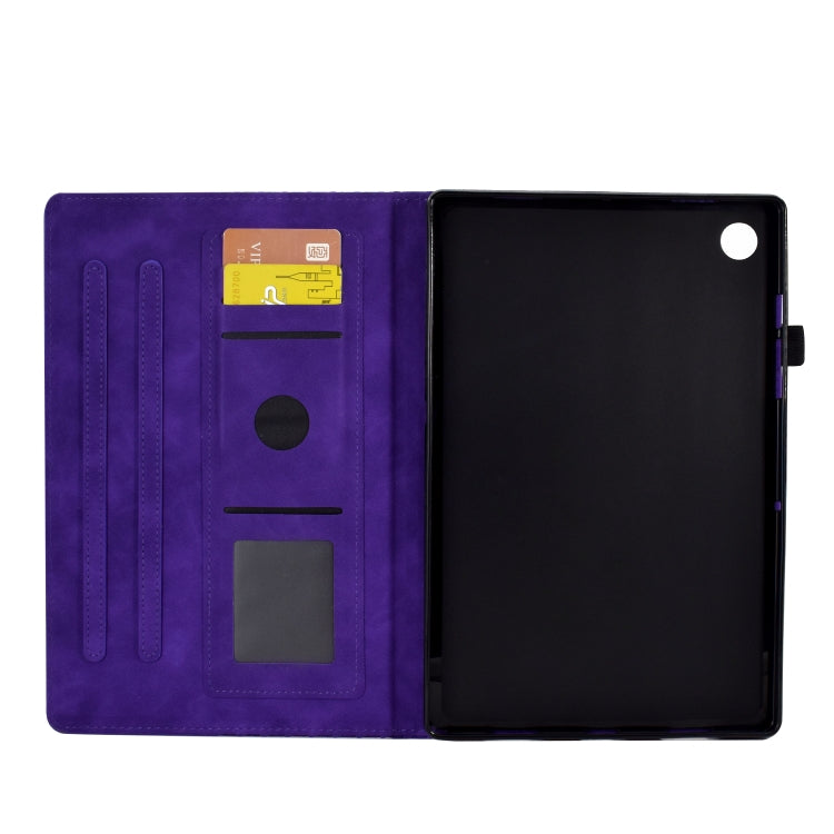 For Lenovo Tab M10 / M10 Plus FHD X606F Rhombus Embossed Leather Smart Tablet Case(Purple) - Lenovo by PMC TechLife | Online Shopping South Africa | PMC TechLife | Buy Now Pay Later Mobicred