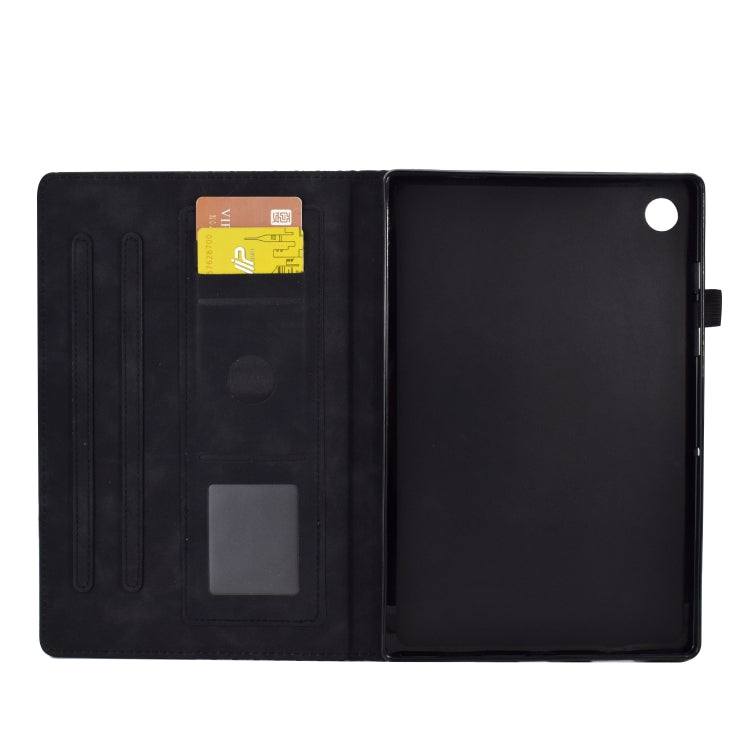 For Lenovo Tab M10 / M10 Plus FHD X606F Rhombus Embossed Leather Smart Tablet Case(Black) - Lenovo by PMC TechLife | Online Shopping South Africa | PMC TechLife | Buy Now Pay Later Mobicred