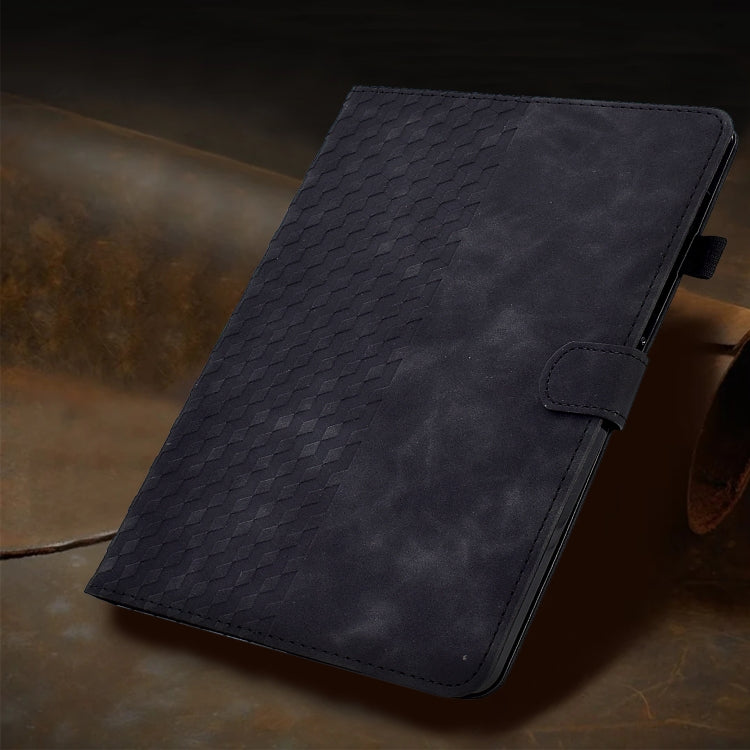 For Lenovo Tab M10 / M10 Plus FHD X606F Rhombus Embossed Leather Smart Tablet Case(Black) - Lenovo by PMC TechLife | Online Shopping South Africa | PMC TechLife | Buy Now Pay Later Mobicred