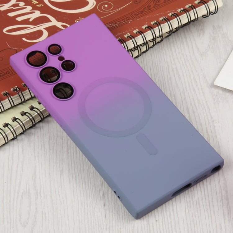 For Samsung Galaxy S23 5G Liquid TPU Silicone Gradient MagSafe Phone Case(Purple Grey) - Galaxy S23 5G Cases by PMC TechLife | Online Shopping South Africa | PMC TechLife