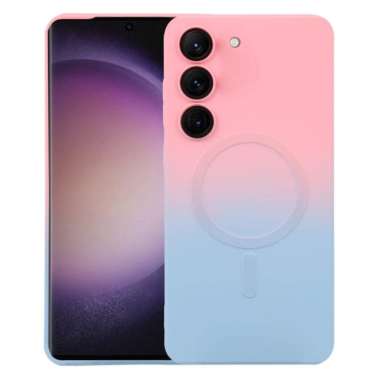 For Samsung Galaxy S23 5G Liquid TPU Silicone Gradient MagSafe Phone Case(Pink Blue) - Galaxy S23 5G Cases by PMC TechLife | Online Shopping South Africa | PMC TechLife