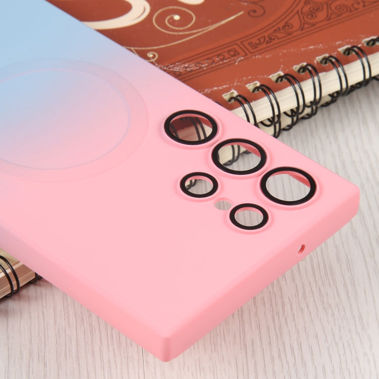 For Samsung Galaxy S23 5G Liquid TPU Silicone Gradient MagSafe Phone Case(Pink Blue) - Galaxy S23 5G Cases by PMC TechLife | Online Shopping South Africa | PMC TechLife