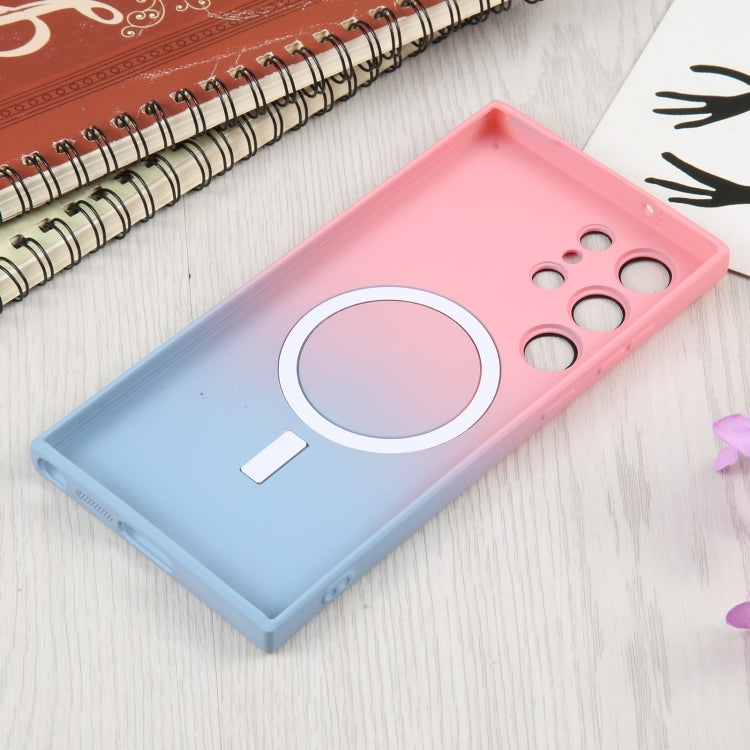 For Samsung Galaxy S22 5G Liquid TPU Silicone Gradient MagSafe Phone Case(Pink Blue) - Galaxy S22 5G Cases by PMC TechLife | Online Shopping South Africa | PMC TechLife