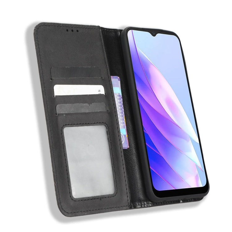 For Blackview A52 Magnetic Buckle Retro Texture Leather Phone Case(Black) - More Brand by PMC TechLife | Online Shopping South Africa | PMC TechLife