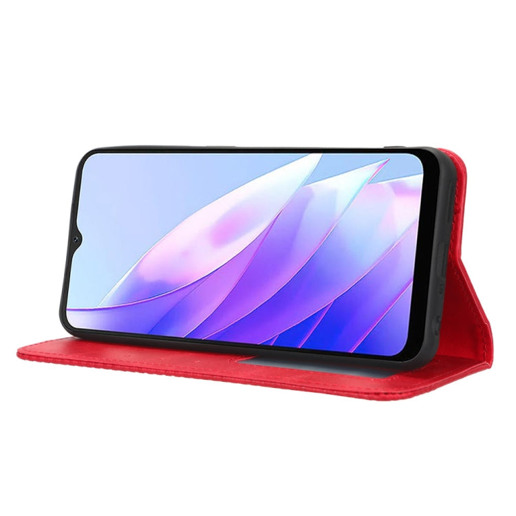 For Blackview A52 Magnetic Buckle Retro Texture Leather Phone Case(Red) - More Brand by PMC TechLife | Online Shopping South Africa | PMC TechLife | Buy Now Pay Later Mobicred