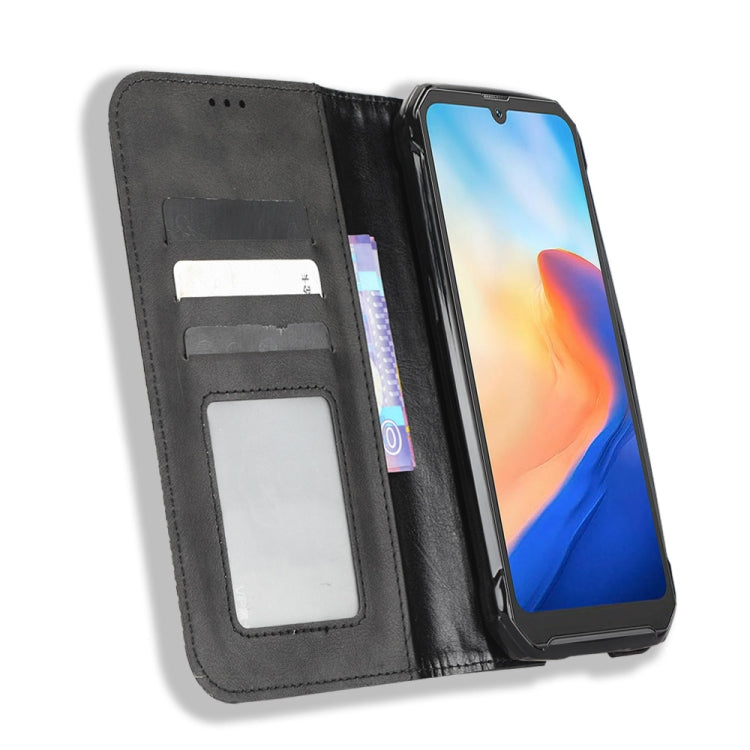 For Blackview BV7200 Magnetic Buckle Retro Texture Leather Phone Case(Black) - More Brand by PMC TechLife | Online Shopping South Africa | PMC TechLife
