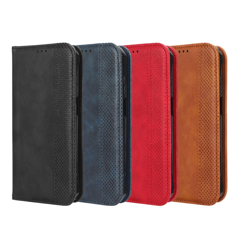 For Blackview BV7200 Magnetic Buckle Retro Texture Leather Phone Case(Red) - More Brand by PMC TechLife | Online Shopping South Africa | PMC TechLife | Buy Now Pay Later Mobicred
