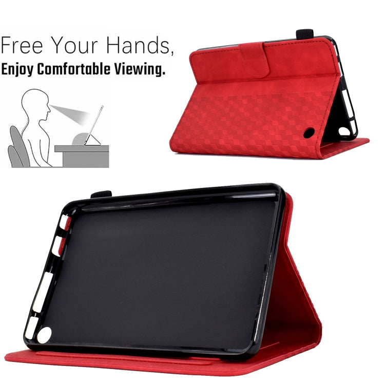 For Amazon Kindle Fire 7 2022 Rhombus Embossed Leather Tablet Case(Red) - Amazon by PMC TechLife | Online Shopping South Africa | PMC TechLife | Buy Now Pay Later Mobicred