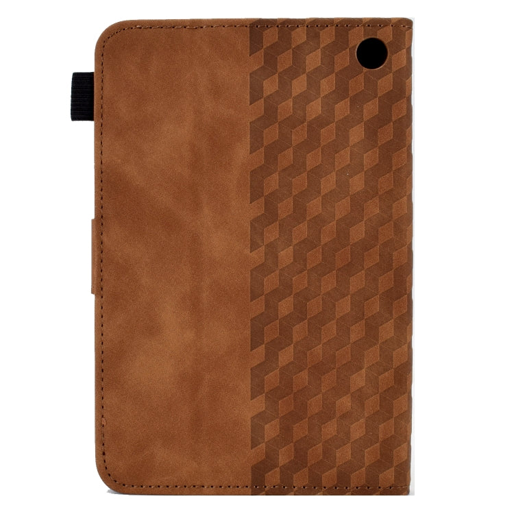 For Amazon Kindle Fire 7 2022 Rhombus Embossed Leather Tablet Case(Brown) - Amazon by PMC TechLife | Online Shopping South Africa | PMC TechLife | Buy Now Pay Later Mobicred