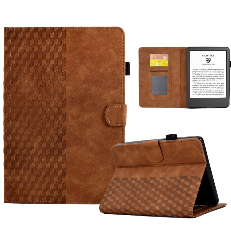 For Amazon Kindle Lite 2022 Rhombus Embossed Leather Tablet Case(Brown) - Amazon by PMC TechLife | Online Shopping South Africa | PMC TechLife | Buy Now Pay Later Mobicred