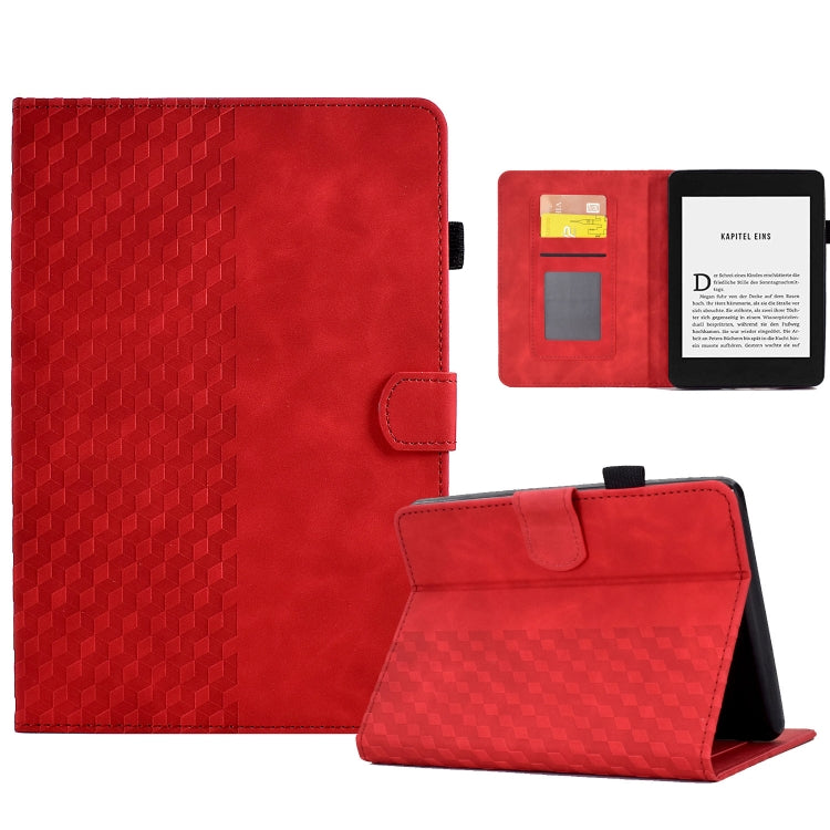 For Amazon Kindle PaperWhite 4 / 3 / 2 / 1 Rhombus Embossed Leather Tablet Case(Red) - Amazon by PMC TechLife | Online Shopping South Africa | PMC TechLife | Buy Now Pay Later Mobicred