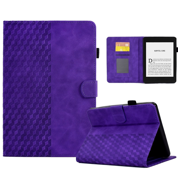 For Amazon Kindle PaperWhite 4 / 3 / 2 / 1 Rhombus Embossed Leather Tablet Case(Purple) - free shipping - PMC TechLife - Order now!