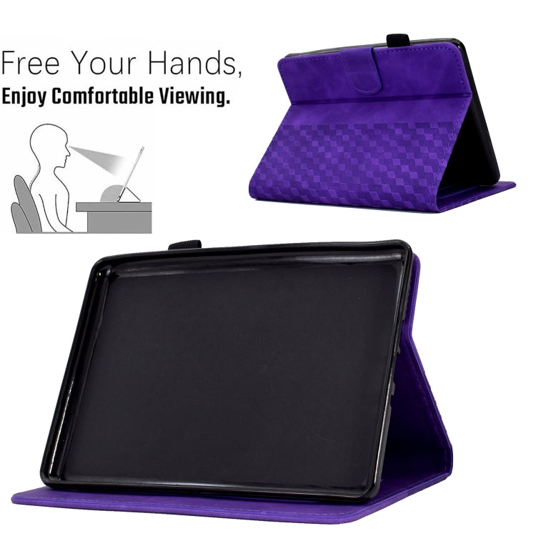 For Amazon Kindle PaperWhite 4 / 3 / 2 / 1 Rhombus Embossed Leather Tablet Case(Purple) - free shipping - PMC TechLife - Order now!