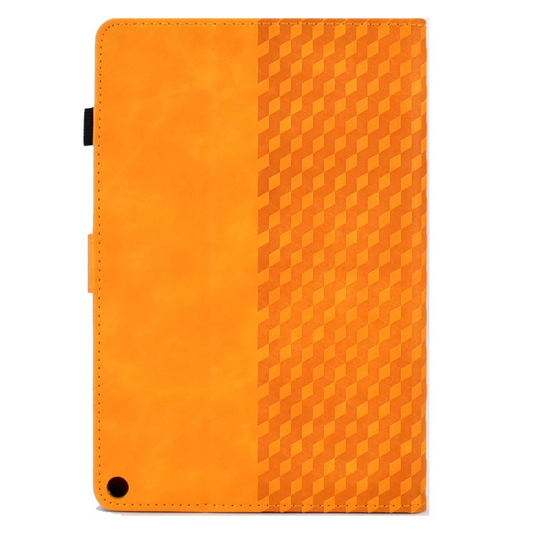 For Amazon Kindle Fire HD10 Plus 2021 Rhombus Embossed Leather Tablet Case(Khaki) - Amazon by PMC TechLife | Online Shopping South Africa | PMC TechLife | Buy Now Pay Later Mobicred
