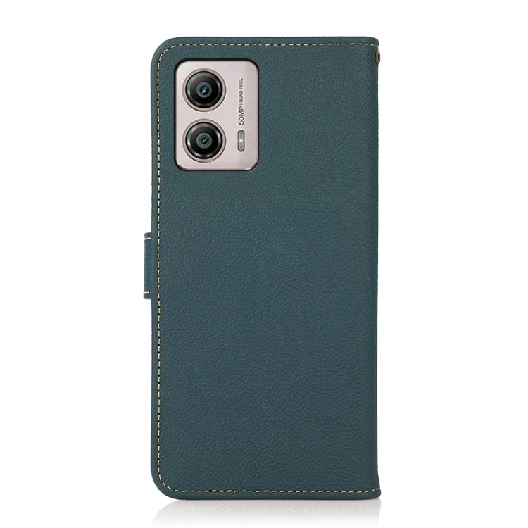 For Motorola Moto G13 / G23 / G53 5G KHAZNEH Custer Texture RFID Genuine Leather Phone Case(Green) - free shipping - PMC TechLife - Order now!