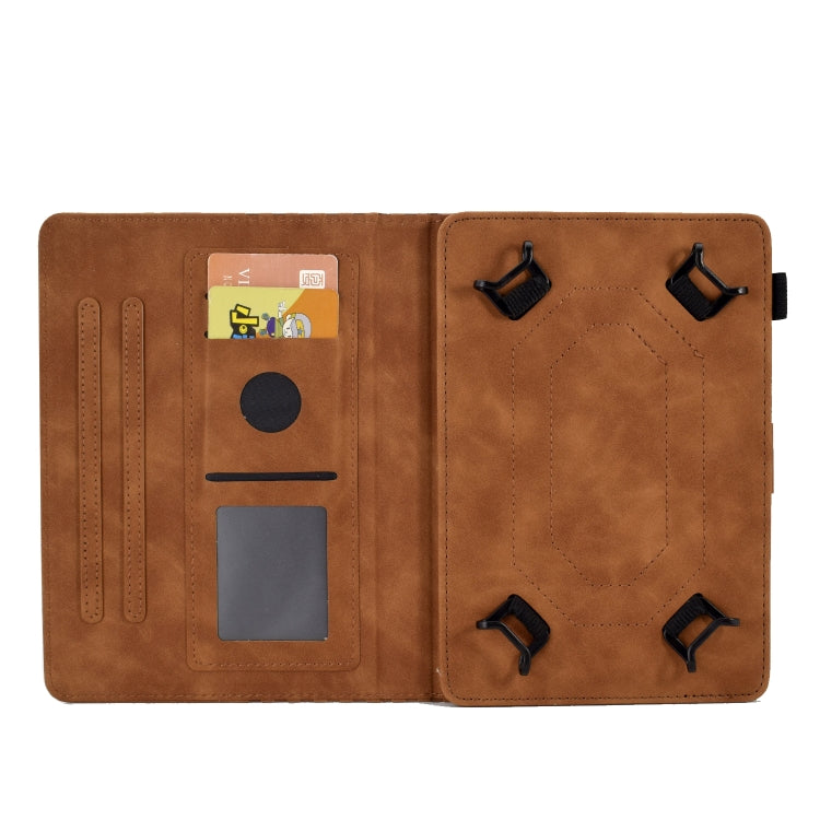 For 7.0 inch Universal Tablet Rhombus Embossed Leather Case(Brown) - 7 inch by PMC TechLife | Online Shopping South Africa | PMC TechLife | Buy Now Pay Later Mobicred