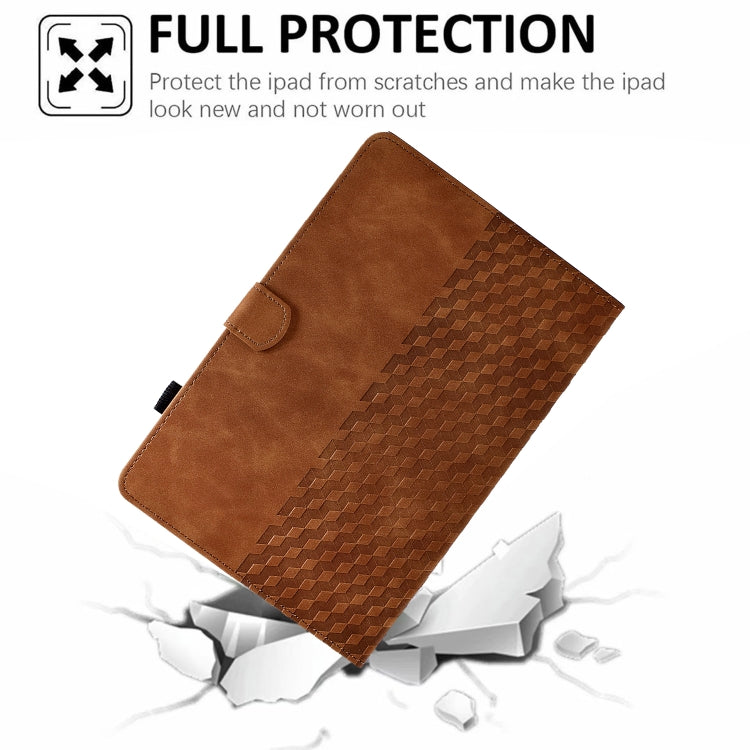 For 7.0 inch Universal Tablet Rhombus Embossed Leather Case(Brown) - 7 inch by PMC TechLife | Online Shopping South Africa | PMC TechLife | Buy Now Pay Later Mobicred