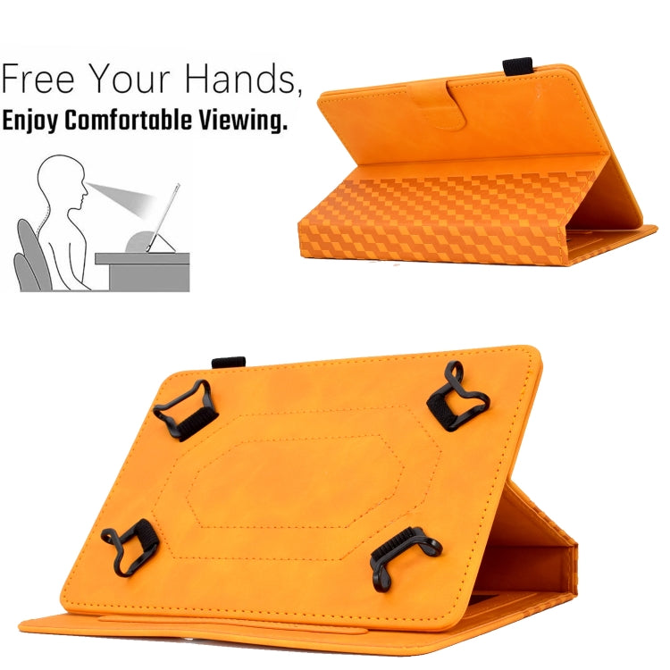 For 10.0 inch Universal Tablet Rhombus Embossed Leather Case(Khaki) - 10 - 11 inch by PMC TechLife | Online Shopping South Africa | PMC TechLife | Buy Now Pay Later Mobicred