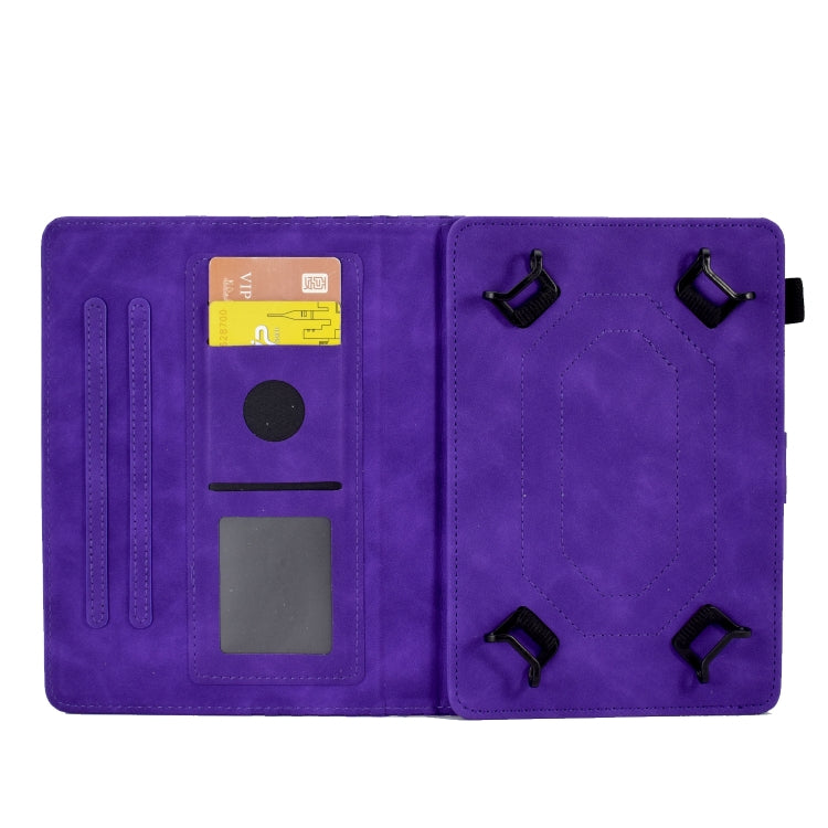 For 10.0 inch Universal Tablet Rhombus Embossed Leather Case(Purple) - 10 - 11 inch by PMC TechLife | Online Shopping South Africa | PMC TechLife | Buy Now Pay Later Mobicred