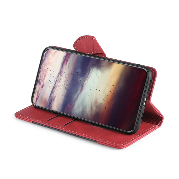 For OPPO Reno8 T 4G Skin Feel Magnetic Buckle Leather Phone Case(Red) - OPPO Cases by PMC TechLife | Online Shopping South Africa | PMC TechLife | Buy Now Pay Later Mobicred