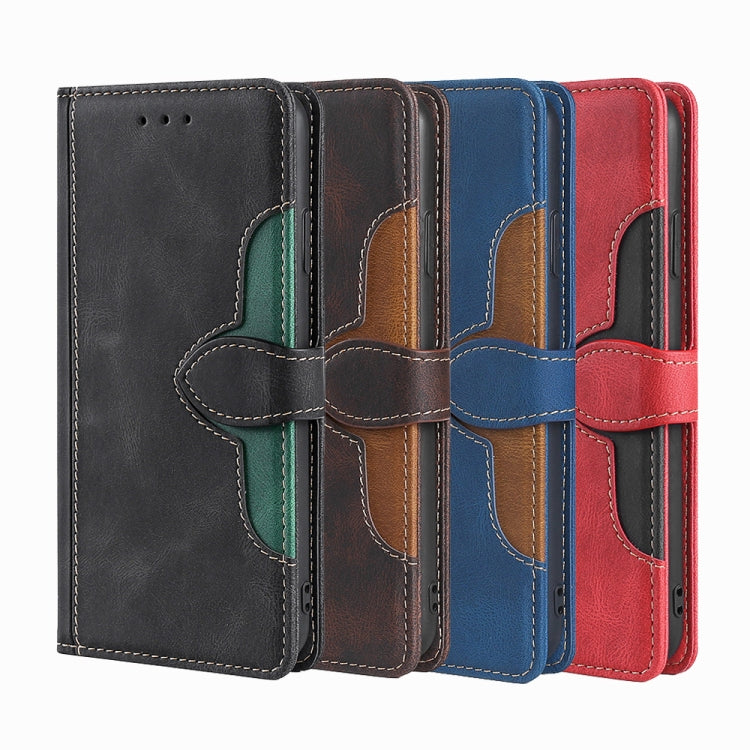 For OPPO Reno8 T 4G Skin Feel Magnetic Buckle Leather Phone Case(Red) - OPPO Cases by PMC TechLife | Online Shopping South Africa | PMC TechLife | Buy Now Pay Later Mobicred